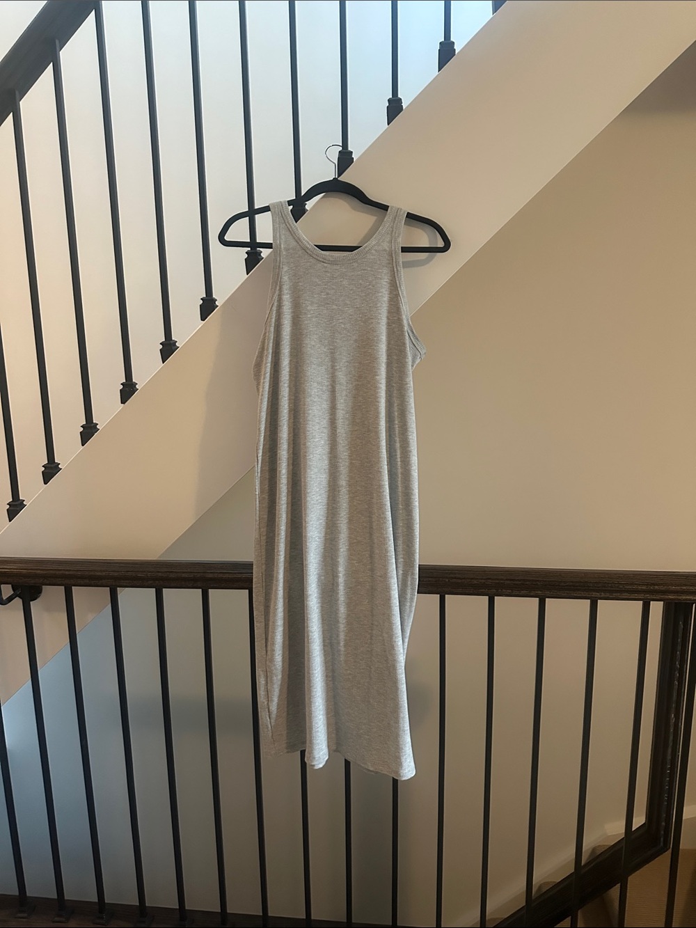 H&M Light Grey Sleeveless Midi Dress